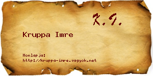 Kruppa Imre névjegykártya